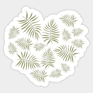 Green Leaves heart Sticker